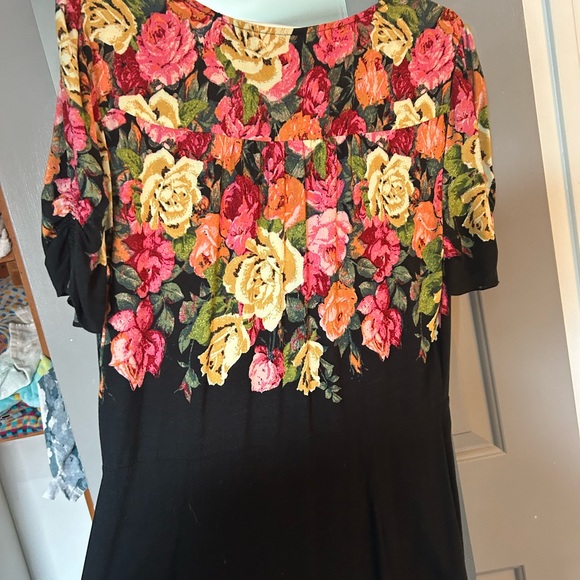 Free People Womens Jaimie Floral Print Short Sleeves Midi Dress - Picture 5 of 6